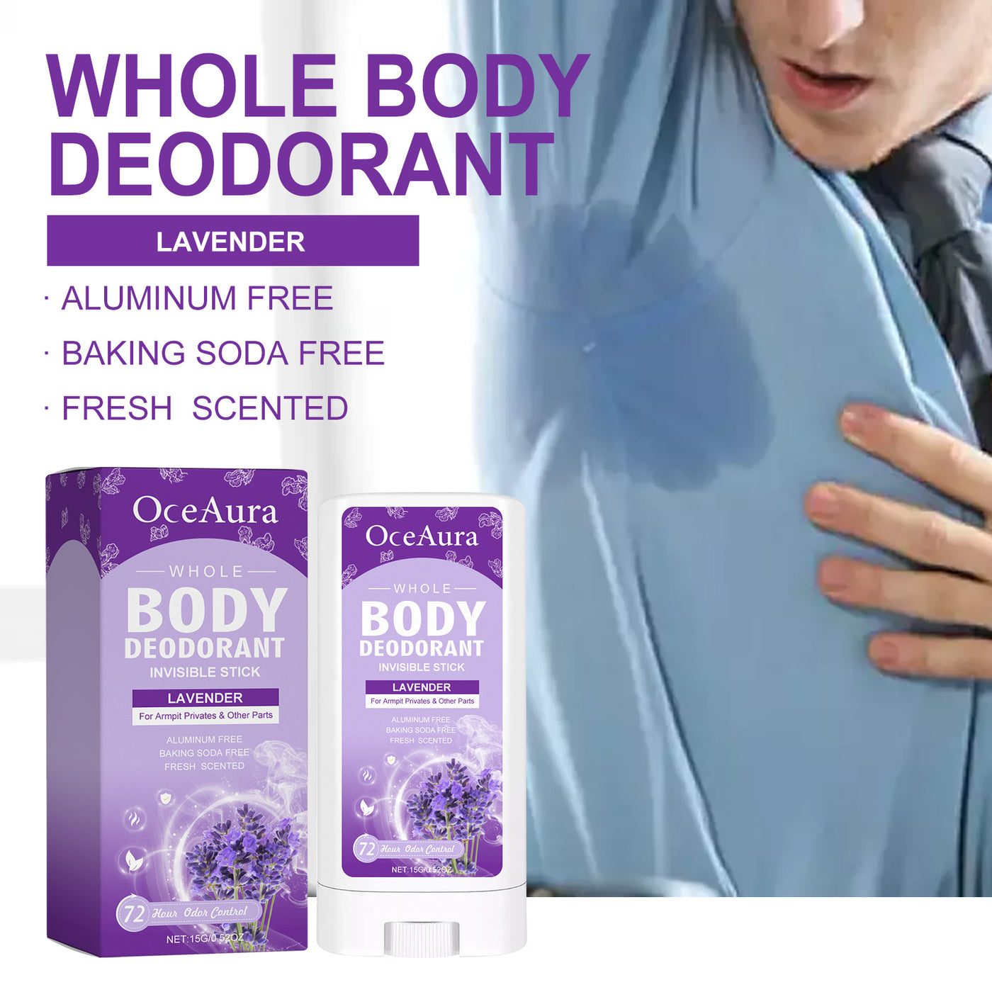 OceAura Whole Body Deodorant, Body Fragrance Antiperspirant Deodorant To Armpit Odor Fragrance Deodorant Bar