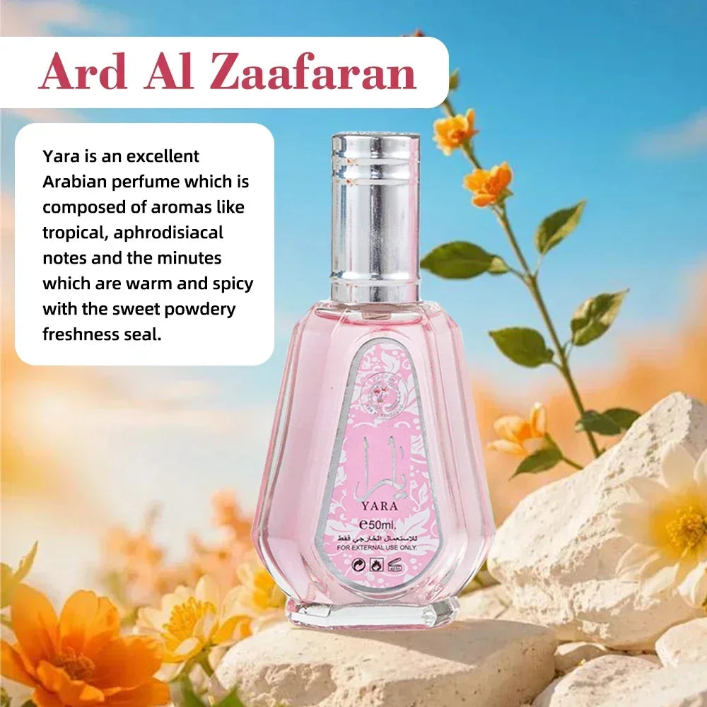 50ML Lattafa Ard Al Zaafaran Yara For Women Eau de Parfum Spray High Quality Men's Women's Long-lasting Pheromones Perfumes Gift