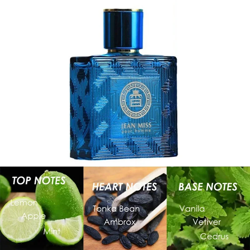 50ML Men Perfume Cologne Scent Eau De Parfum Spray Homme Perfume Blue Oriental Woody Tone Charming Sexually Lasting Fragrances